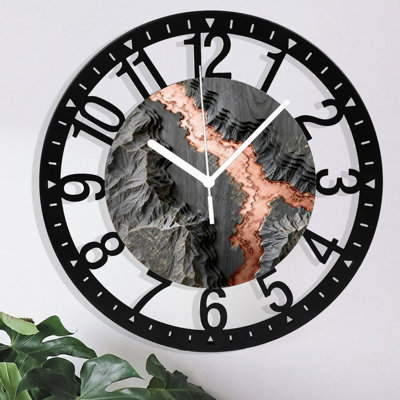 Horloge murale ronde en fer 10 po avec mouvement à quartz silencieux, chiffres arabes, impression UV