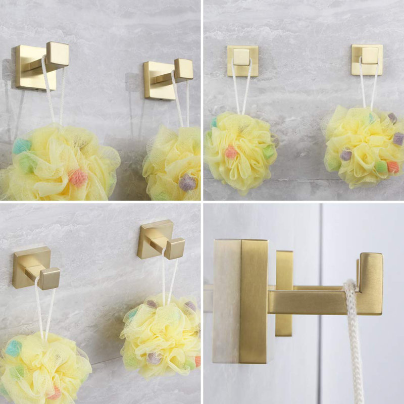 3 - Piece Bathroom Hardware Set, Polished Stainless Steel