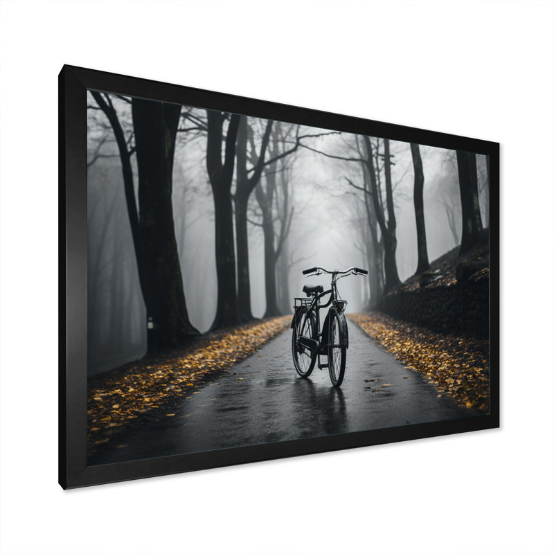 Bicyclette pédalant dans l'impression, Cadre photo noir, H 24 po x l 32 po x P 1 po