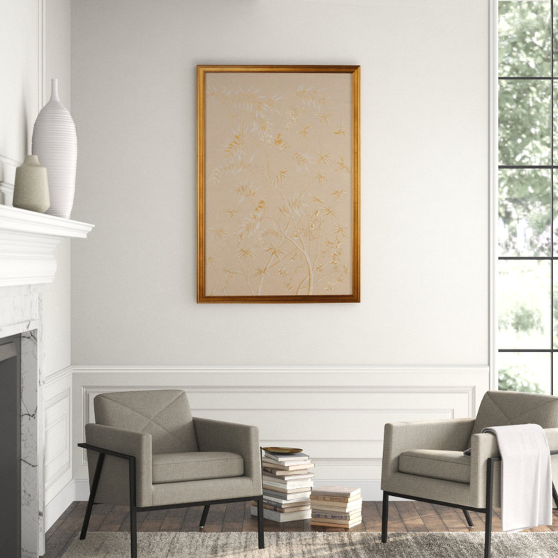 Gold Buckhead Panel Framed Print Canvas