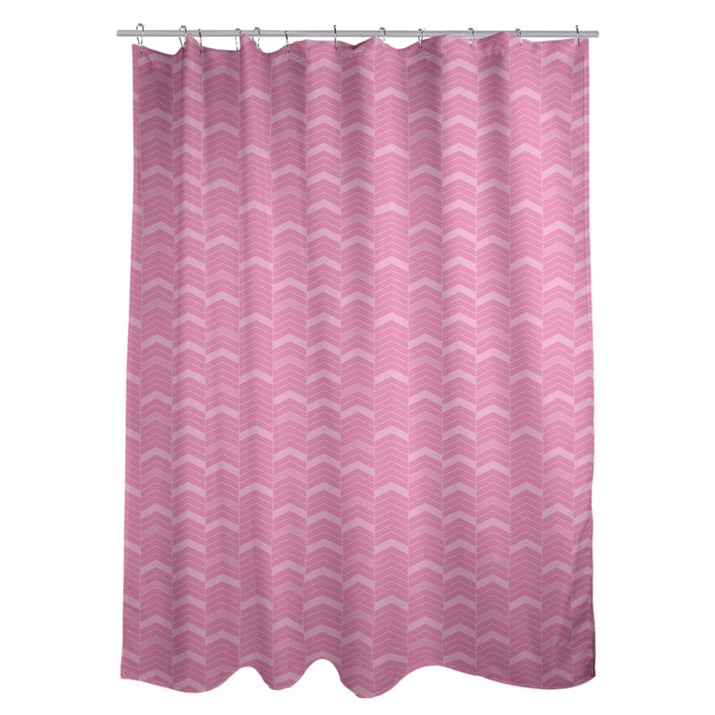 Rideau de douche simple à chevrons, Rose