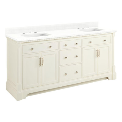 Claudia 72" Freestanding Mahogany Double Basin Vanity Set with Cabinet, Vanity Top