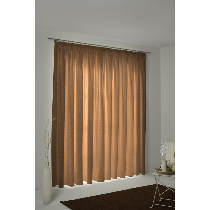 Beloit Pinch Pleat Room Darkening Curtain, 270cm Width x 245cm Drop, Fawn brown