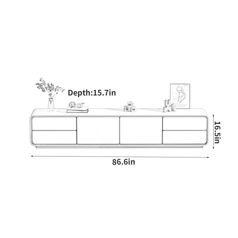 Crédence de rangement 86,6 W Italian Minimalist, Noir