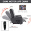 Fauteuil inclinable à levage à deux moteurs Leatherair Infinity jusqu'à 350 lb avec télécommande, massage thermique et mécanisme de mouvement robuste-1184469803
