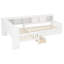 Lit plateforme simple en L avec lit gigogne, tiroirs de rangement et tablettes, pas de sommier tapissier, conception peu encombrante-552999840