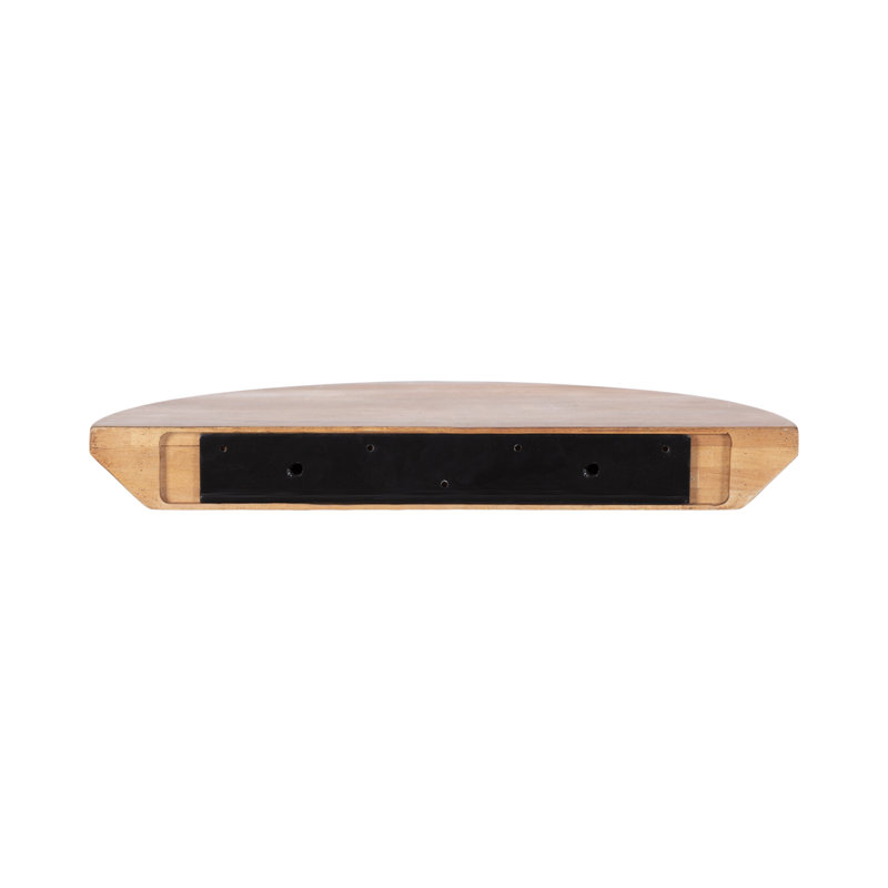 Canvey Half Moon Solid Wood Floating Table Shelf, 2.25" H x 18" W x 9" D
