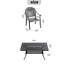 Ensemble de luxe 7 pièces de mobilier de patio en aluminium coulé avec coussins