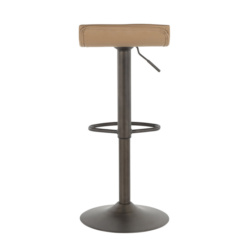 Tabouret de bar Ale en métal antique et simili cuir brun clair par Lumisource, Chameau