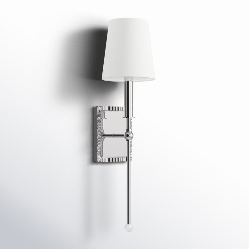 Tavernier Steel Armed Sconce, Polished Nickel