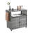 Outdoor Wicker Bar Cart, Patio Wine Serving Cart With Wheels , Rolling Rattan Beverage Bar Counter Table With Glass Top-1882181024