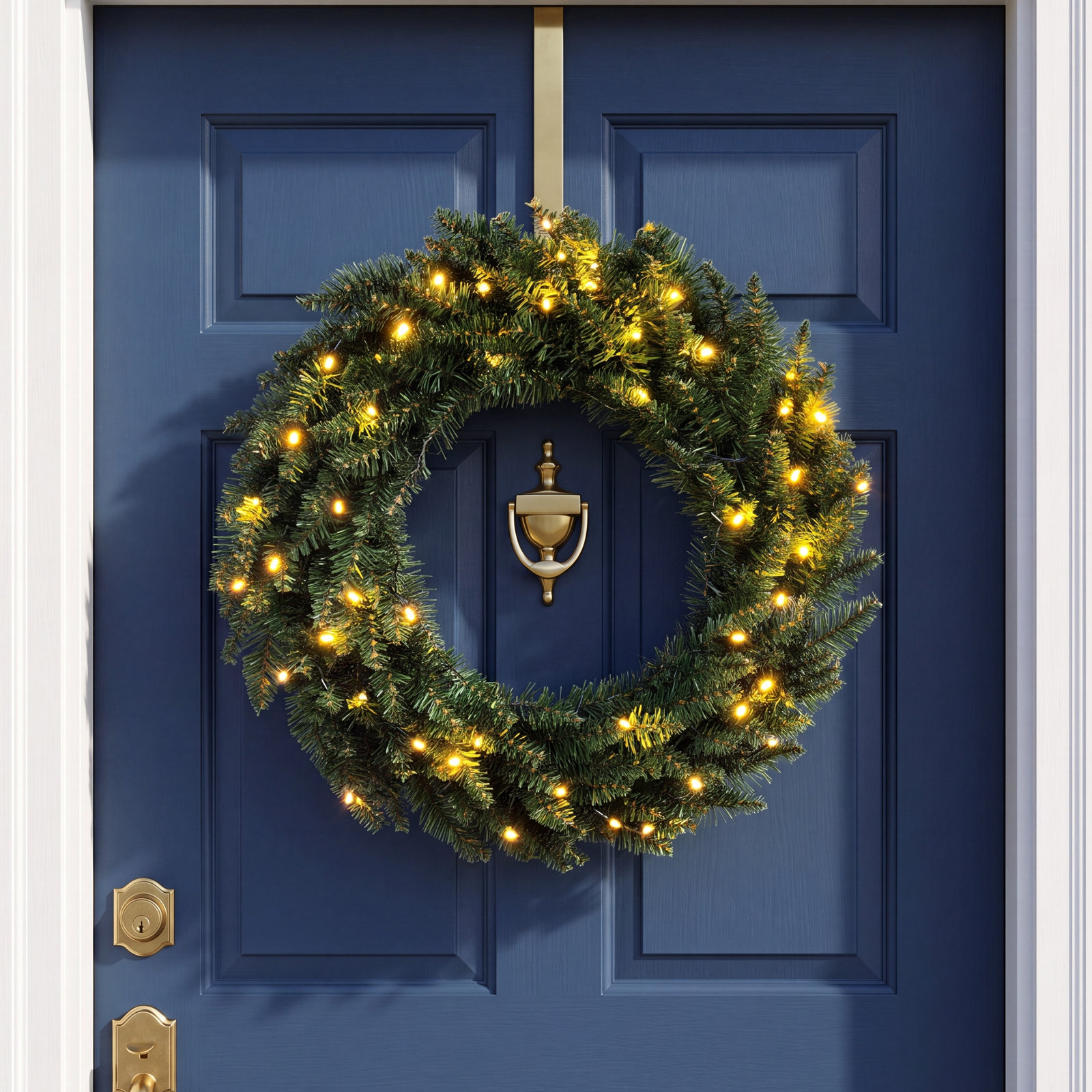 24" Pre-Lit Fir Front Door Christmas Wreath