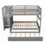 Lit superposé avec lit gigogne simple - Gris (aucun sommier requis, robuste et durable)