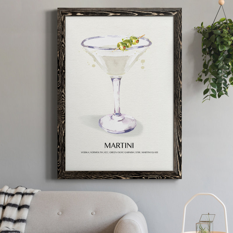 Martini - cadre photo, impression sur toile, Noir, H 24 po x l 18 po x P 1,5 po