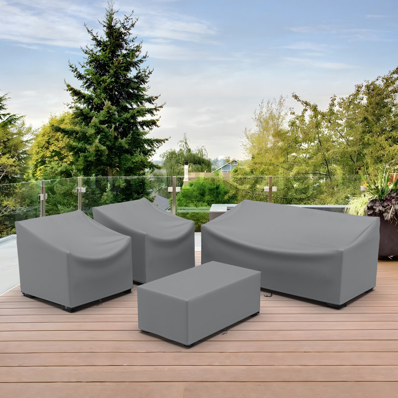 4 Piece Heavy Duty Waterproof Outdoor Furniture Cover, Gray