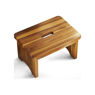 9" One Step Stool, Wooden Beside Step For Bedroom Kitchen