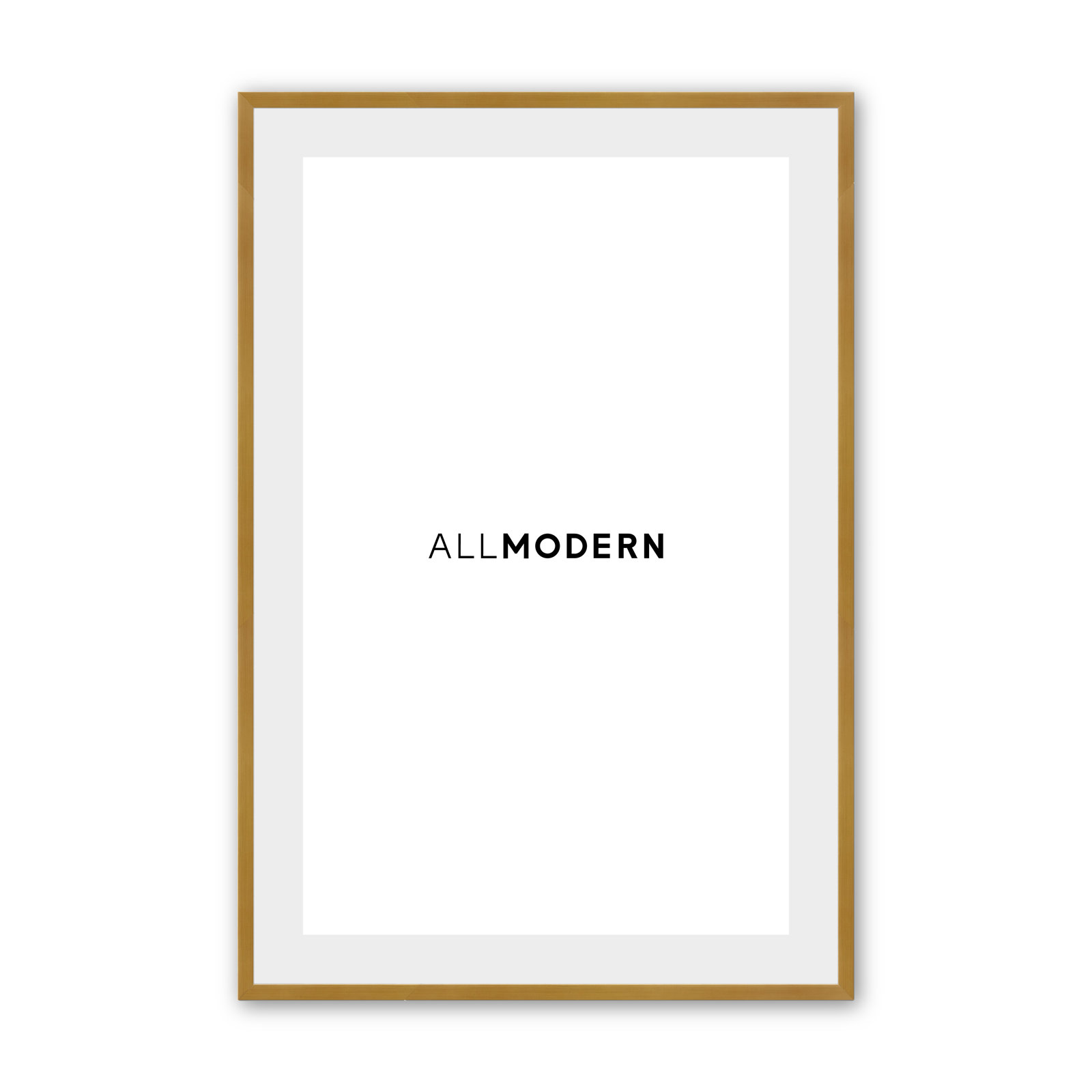 Willin Solid Wood Picture Frame with Mat, 9.75" W x 11.75" H, Polished Gold