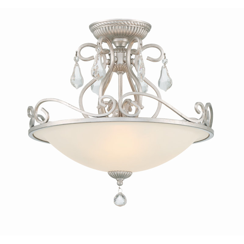 Archivaldo 3 - Light 16.5" Ceiling Mount, Olde Silver
