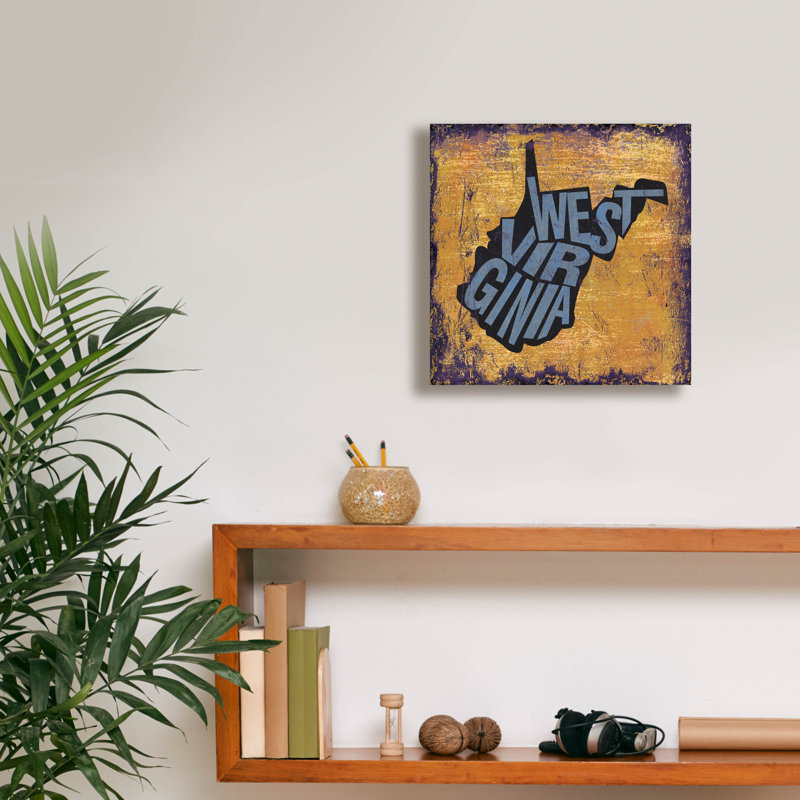 «West Virgina» par Art Licensing Studio, art mural sur toile, H 12 po x l 12 po x P 0,75 po