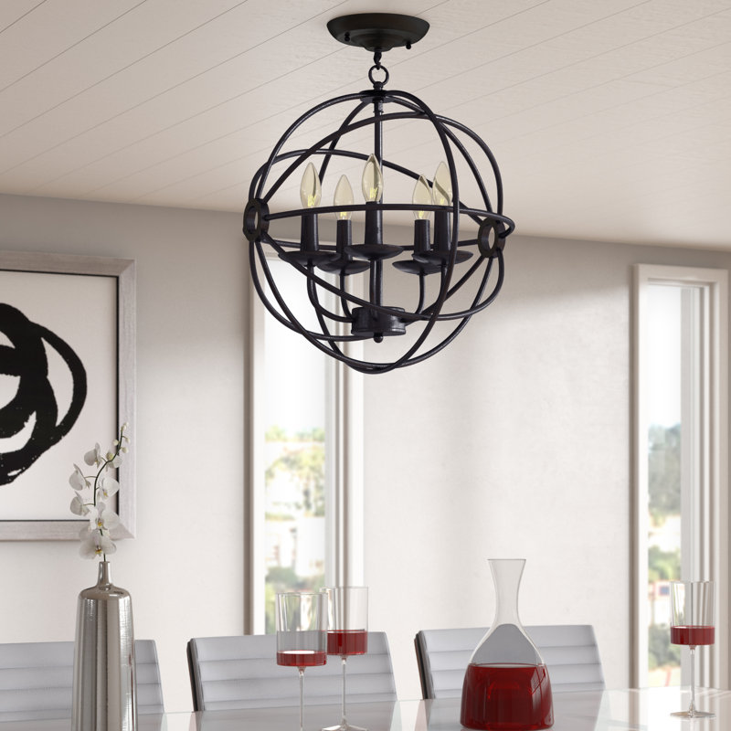 Millay 5 - Light Dimmable Globe Chandelier