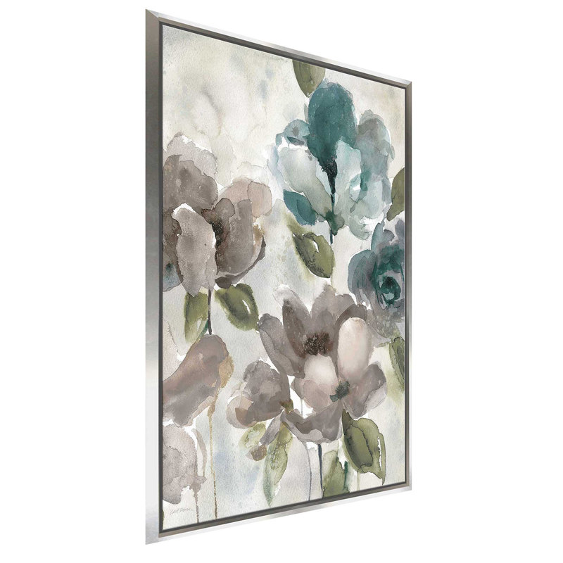 Topaz Garden II - Peinture, L 31,5 po x H 51,5 po, Encadrement argenté