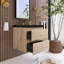 Meuble-lavabo mural simple 23,5 po avec plateau en résine Luhe-676802786