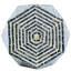 Table de jardin 16 x 14 x 18 po, forme hexagonale, blanc noir, bureau de jardin blanc côtier, 16 x 14 x 18 po, incrustation, décontracté