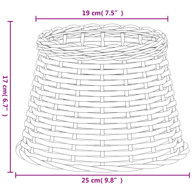 Empire Lamp Shade ( Screw On ), Brown, 17cm H x 25cm W x 25cm D