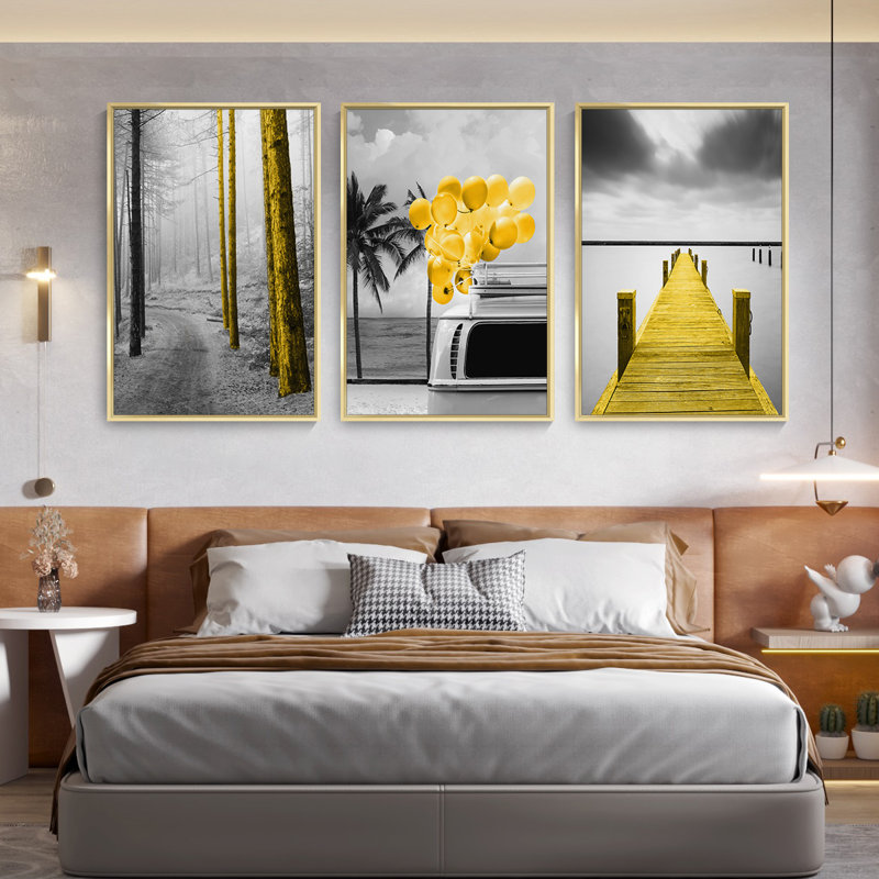 Contrast - ensemble de 3 reproductions sur toile, H 24,3 po x l 48,3 po x P 1,65 po