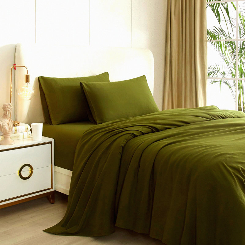 Luxury Soft Sheet Set - 100% Brushed Microfiber Bedding with Pillowcases - 4 Piece Sheets for Deep Mattresses - Sheets