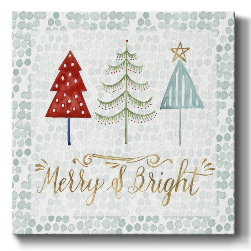 Arbre de Noël fantaisie III sur toile, H 24 po x l 24 po x P 1,5 po