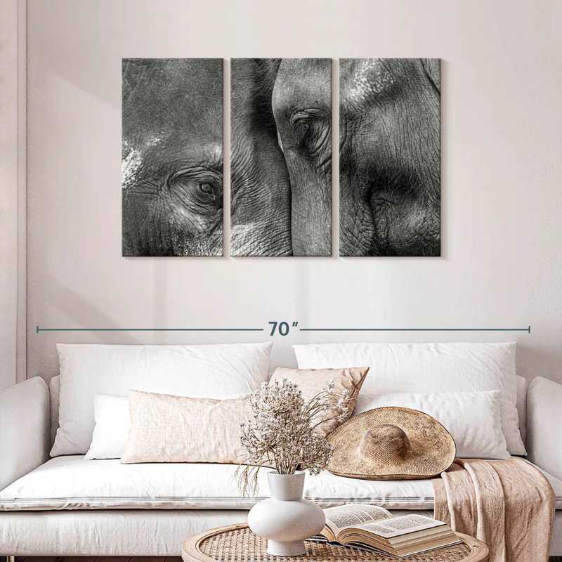 Brampt Inseparable Elephants, 28" H x 45" W