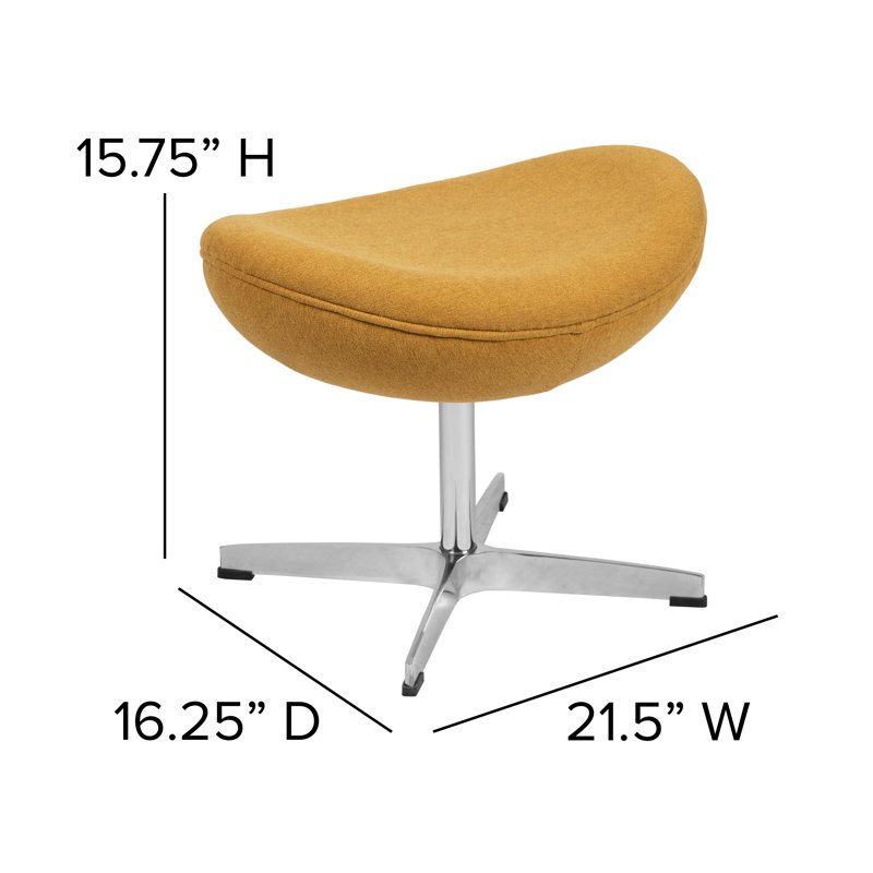 Repose-pieds standard ovale 21,5 po Paloma, Jaune