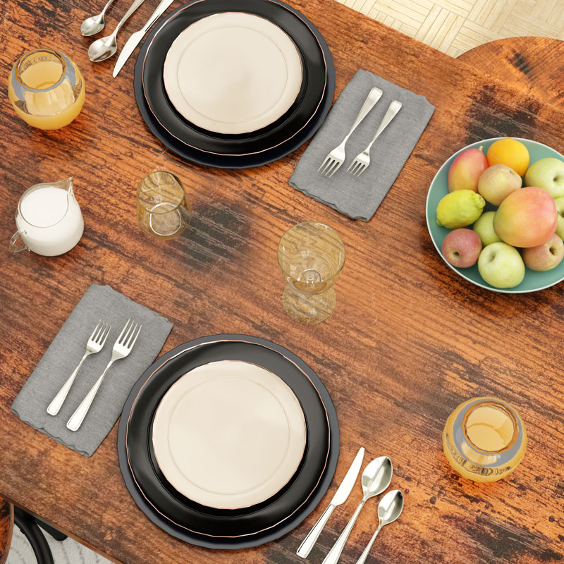 Ensemble repas à hauteur de comptoir pour 4 personnes, Brun rustique / noir