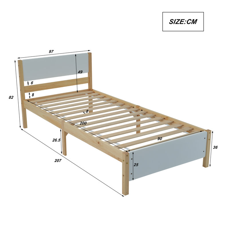 Bed, European Single (90 x 200 cm)