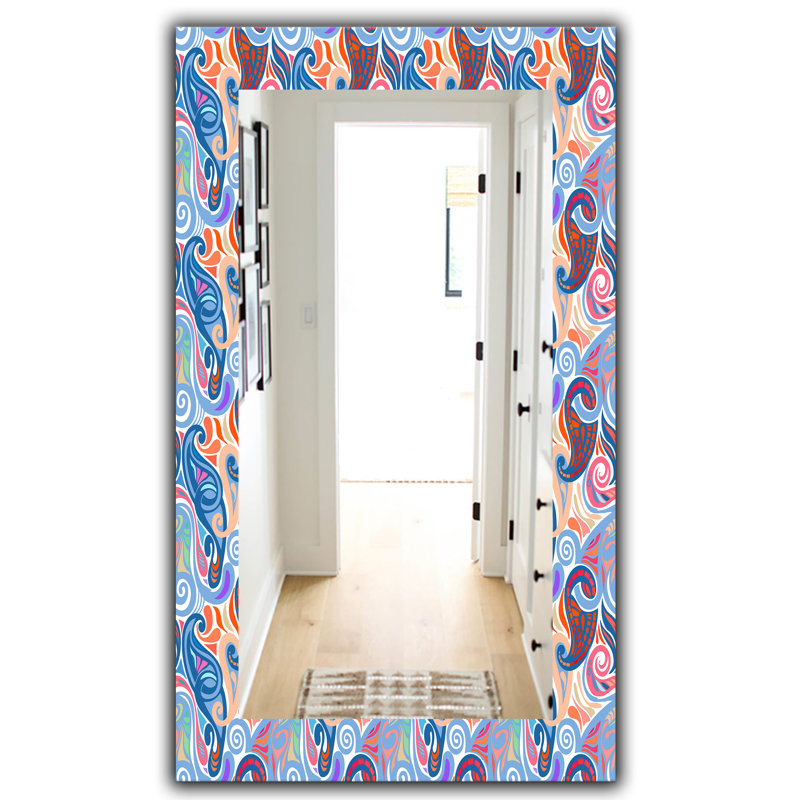Modern Wall Mirror, 39.4" H x 29.5" W, Paisley