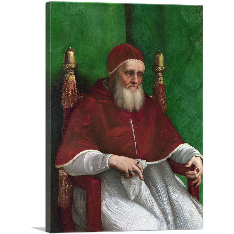 «Pope Julius II 1512» par Raphael, reproduction d'art sur toile tendue, H 18 po x l 12 po x 1,5 po