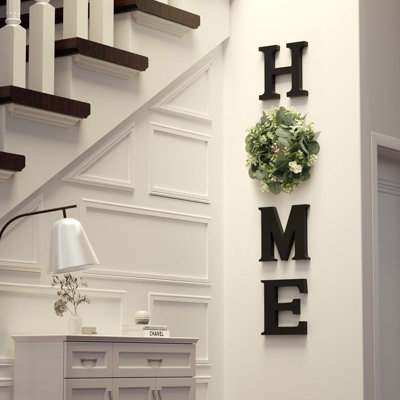 Home Wall Sign With Eucalyptus Wreath