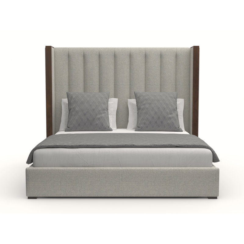 Dipson Upholstered Wingback Bed, Grey Revolution®, Queen (Mid)