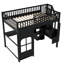 Lit mezzanine Nookloft pour enfants, robuste, avec escalier de rangement et étagères intégrées-134083574-134083573