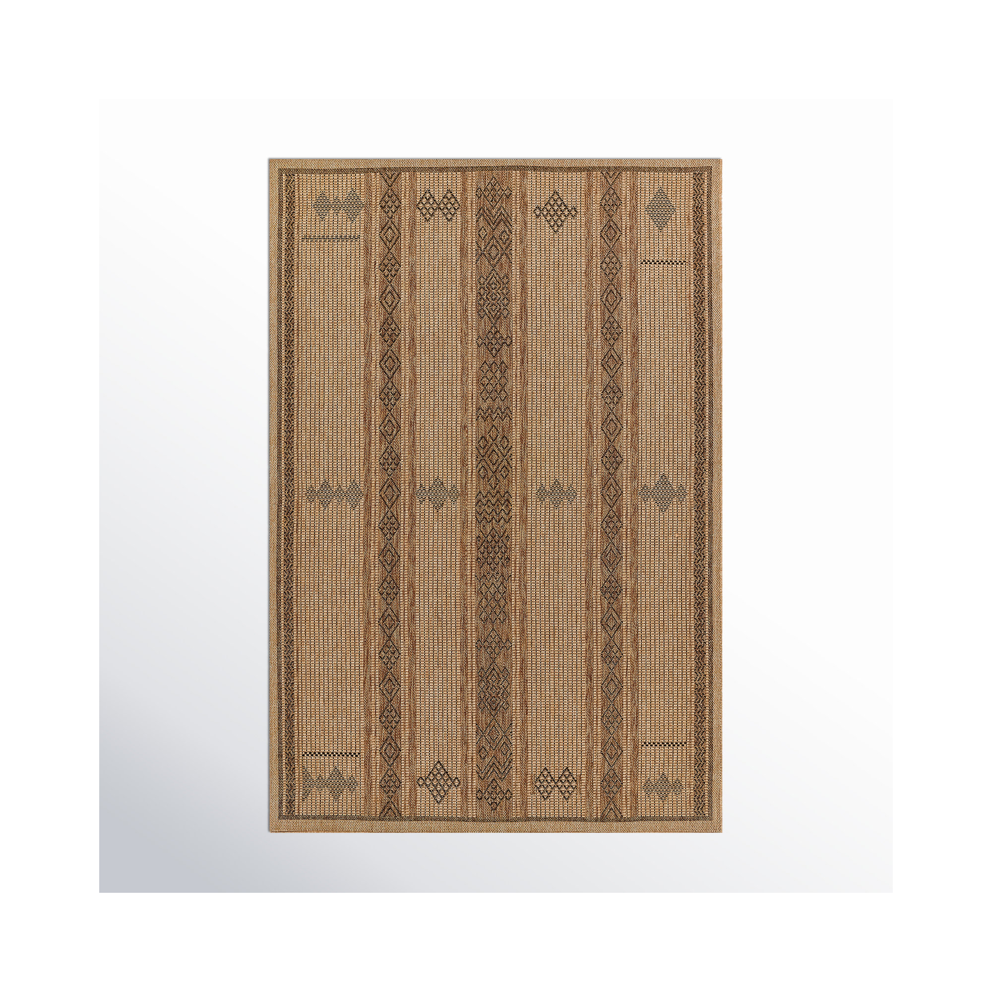 Ava Brown/Beige Indoor/Outdoor Rug, Rectangle 2' x 3'