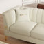 Canapé moderne en velours beige avec 2 coussins modernes, 82,67 pouces, dossier vertical et support, mousse haute, accoudoirs évasés, sièges de style Mid-Century, look luxueux