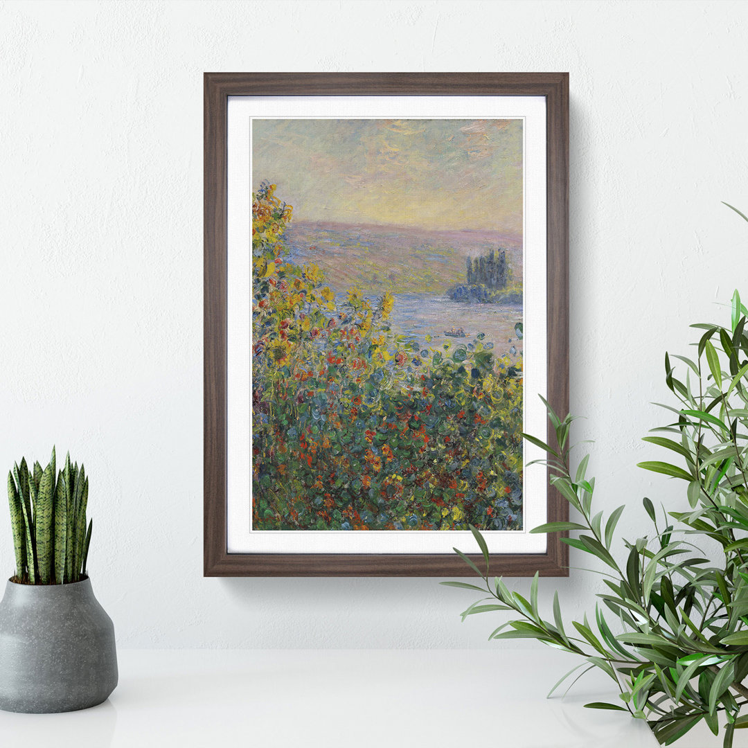 Flower Beds at Vetheuil by Claude Monet - Picture Frame Painting