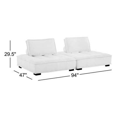 Modway Saunter Tufted Fabric Fabric 2-Piece Loveseat