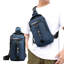 Sac à bandoulière léger en nylon bleu, sac à bandoulière léger de 12 pouces avec trou d'écouteurs pour la randonnée