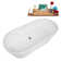63" Streamline Soaking Matte White Freestanding Tub and Tray With Internal Drain