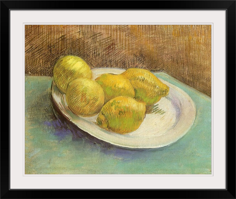 «Still Life with Lemons on a Plate» par Vincent Van Gogh, reproduction d'art, H 8 po x l 10 po x P 1,5 po, Toile