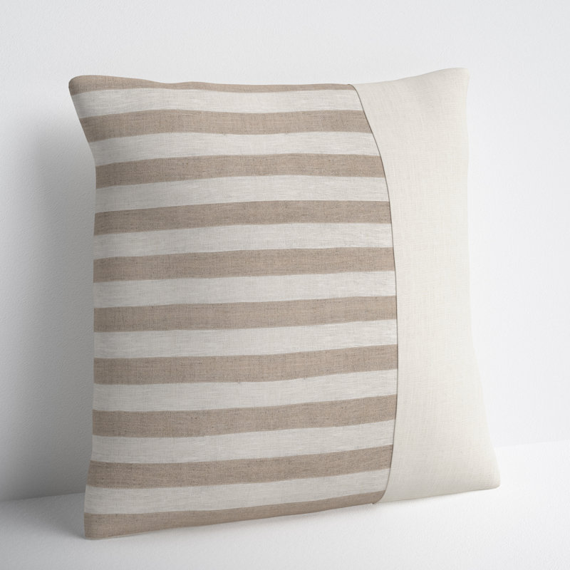 Hegg Striped Linen Reversible Throw Pillow, 22" x 22", Pillow Cover Only - No Insert