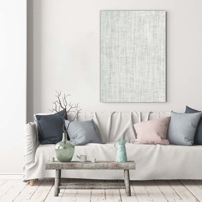 White Linen Canvas - Wrapped Canvas Print
