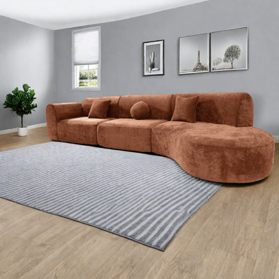 Modern Curved Sectionals Sofa, High-density Foam, Spacious Living Room Essential